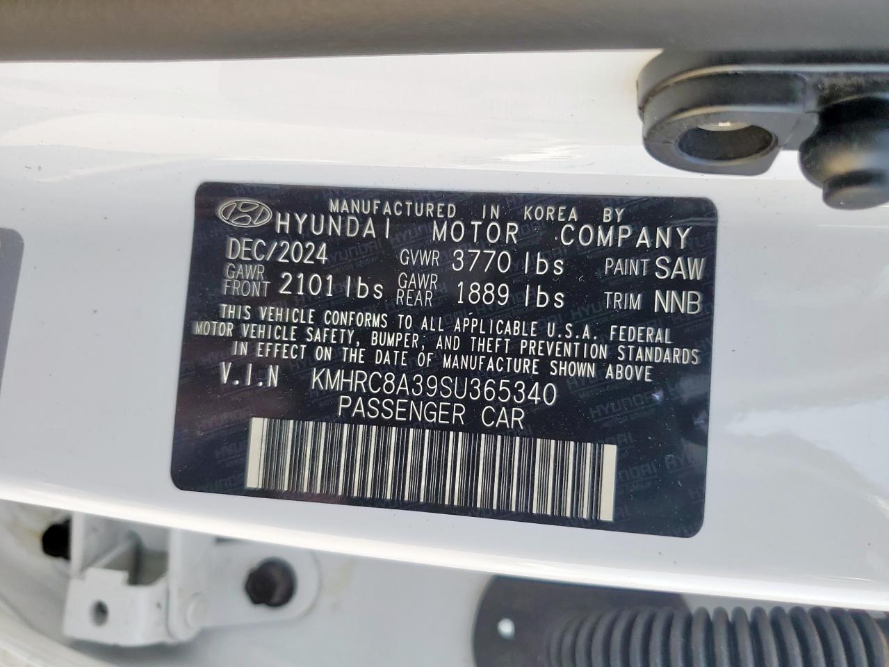 2025 Hyundai Venue Sel VIN: KMHRC8A39SU365340 Lot: 58780345