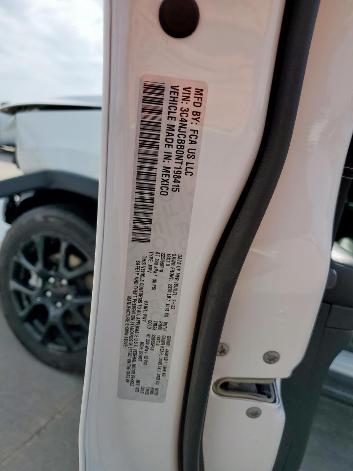 2022 Jeep Compass Latitude VIN: 3C4NJCBB0NT198415 Lot: 57055305
