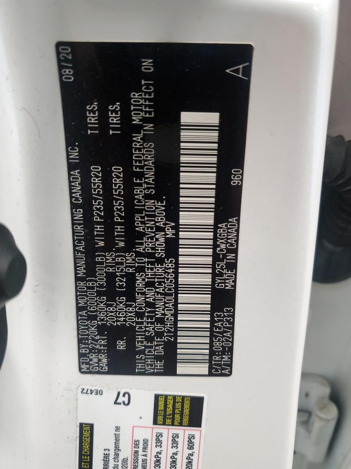 2020 Lexus Rx 450H VIN: 2T2HGMDA0LC056485 Lot: 57323285