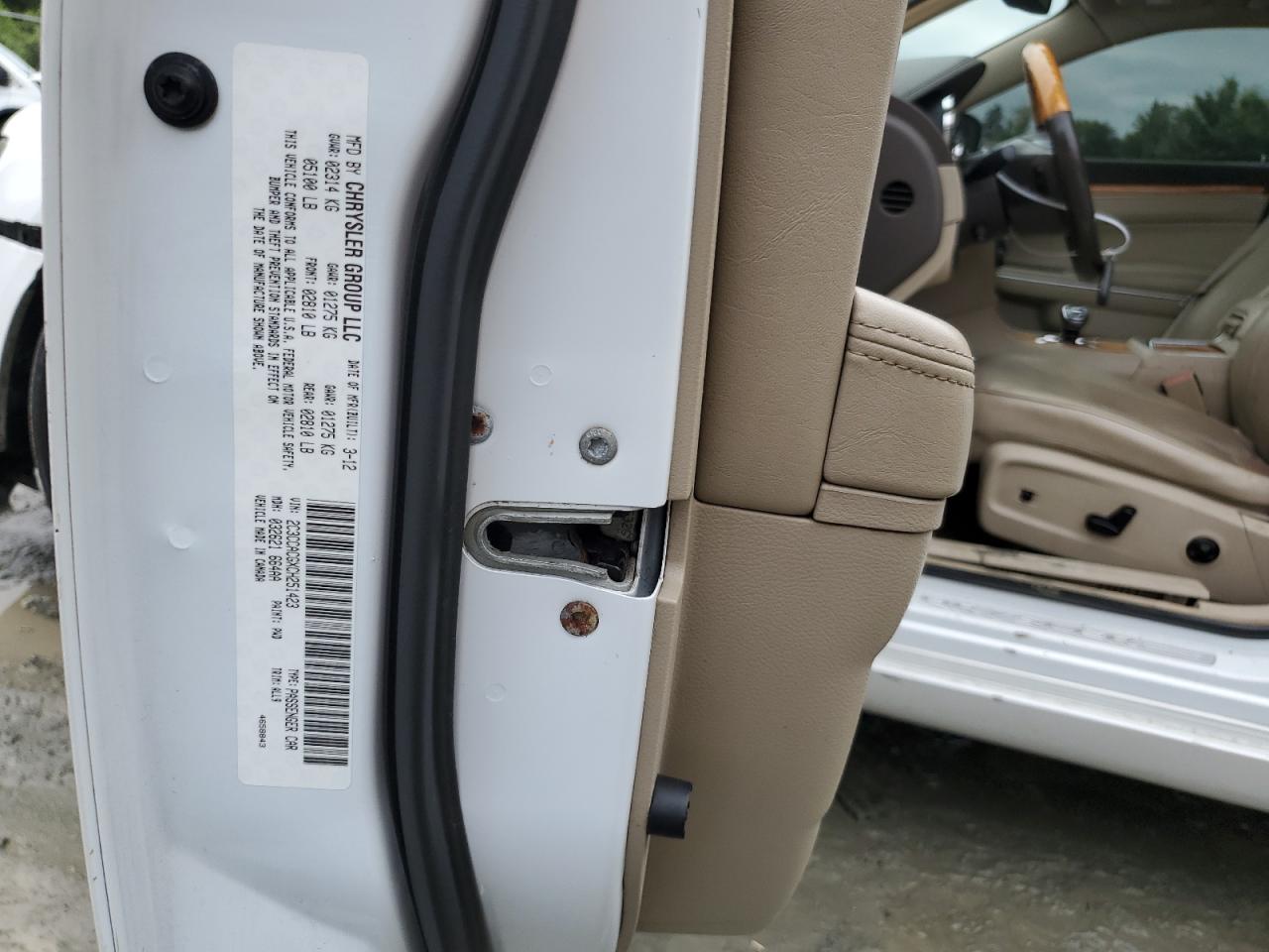 2012 Chrysler 300 Limited VIN: 2C3CCACGXCH251423 Lot: 58690525