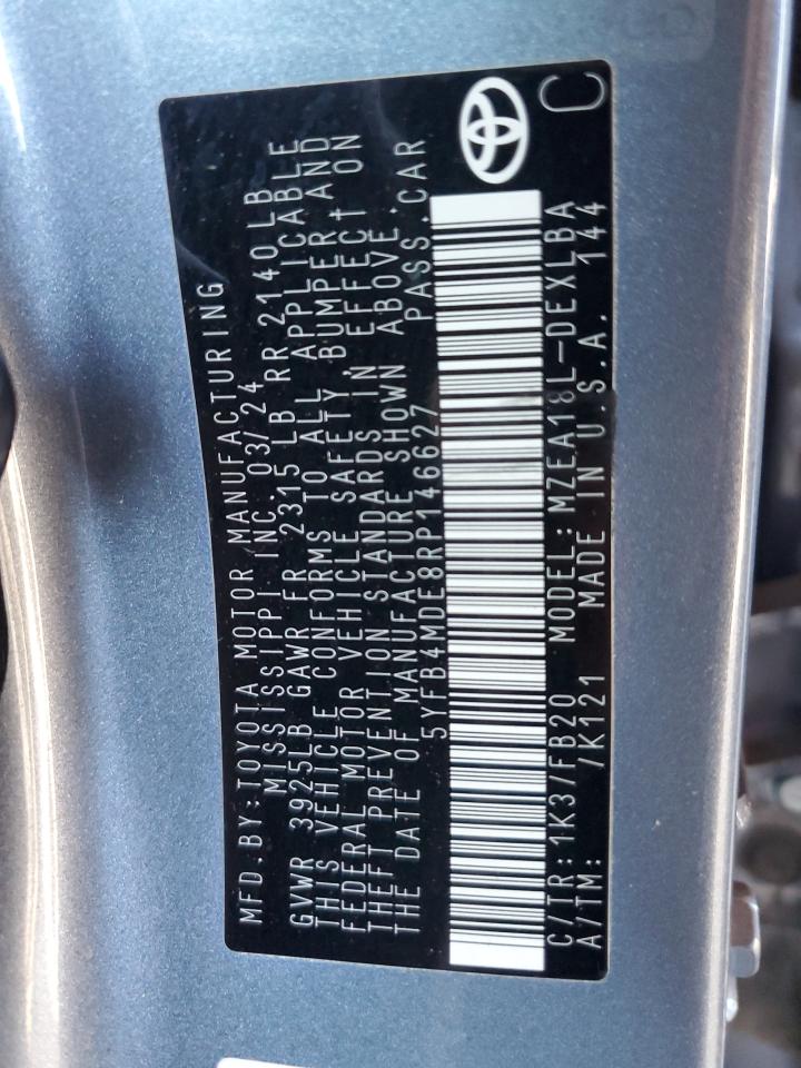 5YFB4MDE8RP146627 TOYOTA COROLLA 2024