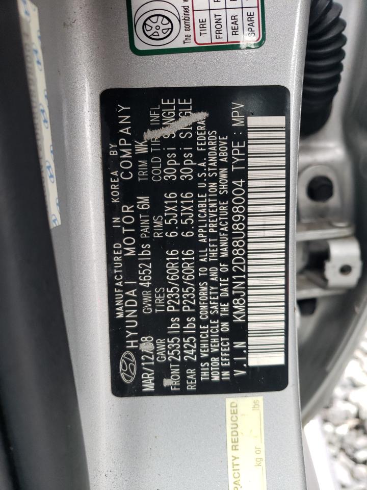 2008 Hyundai Tucson Se VIN: KM8JN12D88U898004 Lot: 56237635