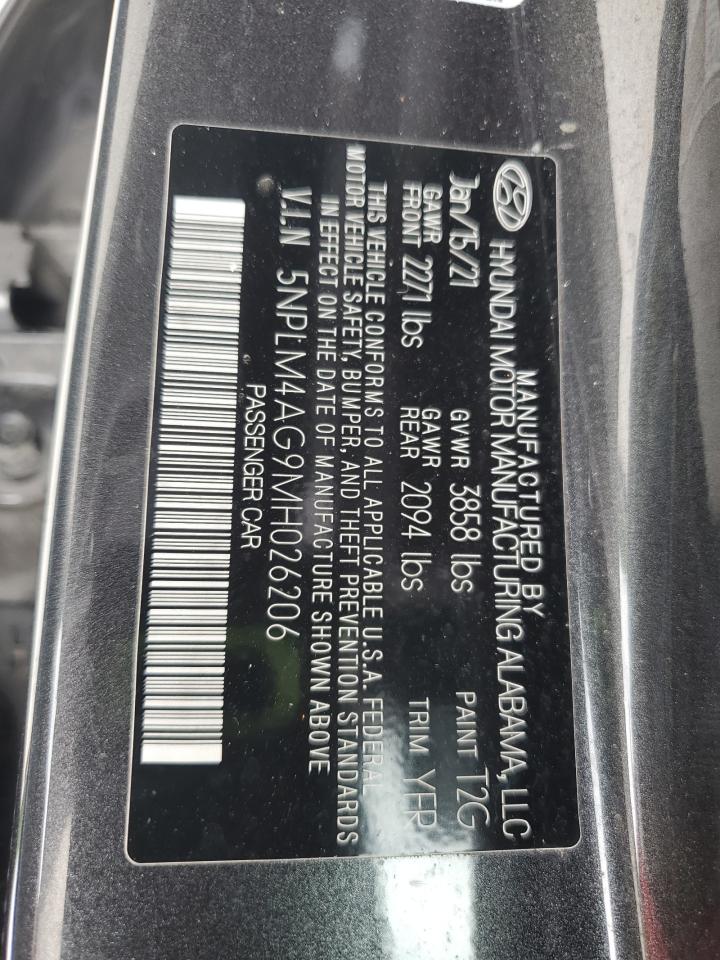 2021 Hyundai Elantra Sel VIN: 5NPLM4AG9MH026206 Lot: 58576985