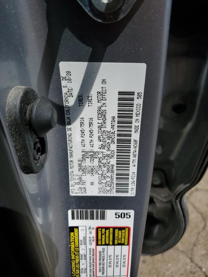 2021 Toyota Tacoma Double Cab VIN: 3TMDZ5BN9MM100940 Lot: 56705185