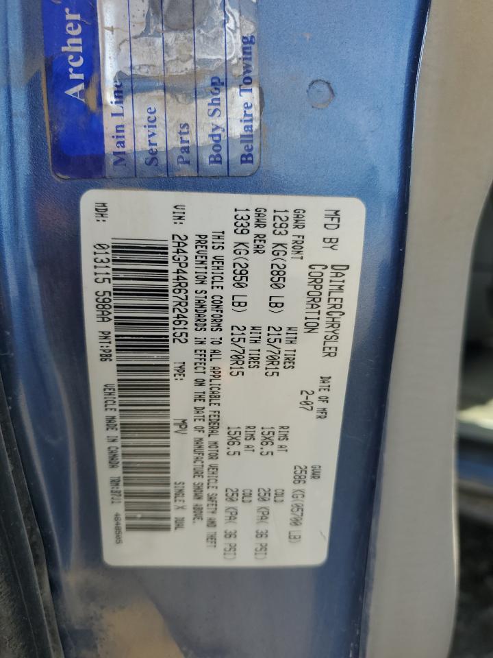 2007 Chrysler Town & Country Lx VIN: 2A4GP44R67R246152 Lot: 55511585