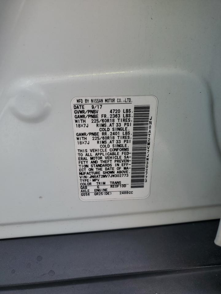 JN8AT2MV7JW302773 NISSAN ROGUE 2018
