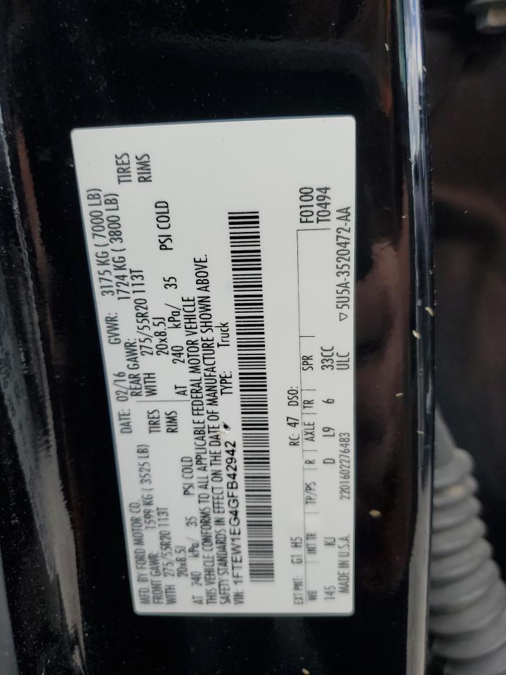 1FTEW1EG4GFB42942 FORD F-150 2016