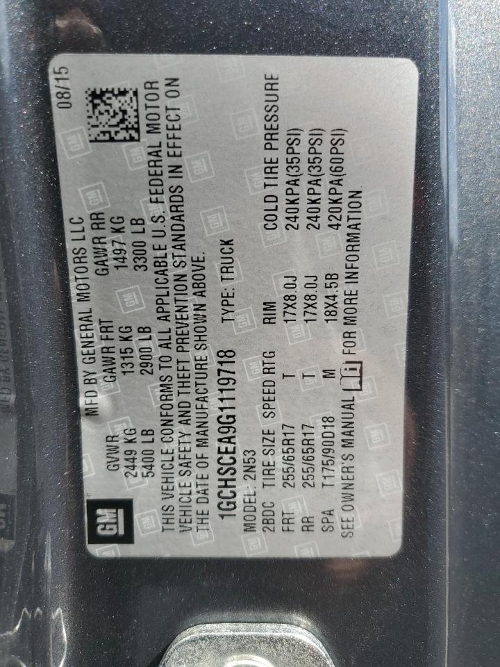 1GCHSCEA9G1119718 CHEVROLET COLORADO 2016