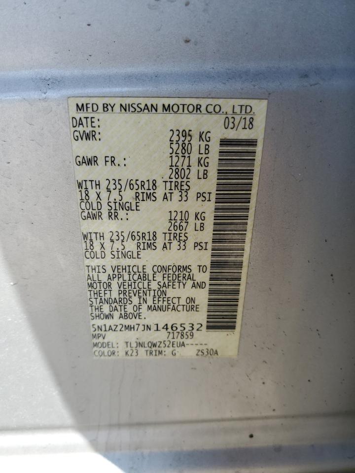 5N1AZ2MH7JN146532 NISSAN MURANO 2018
