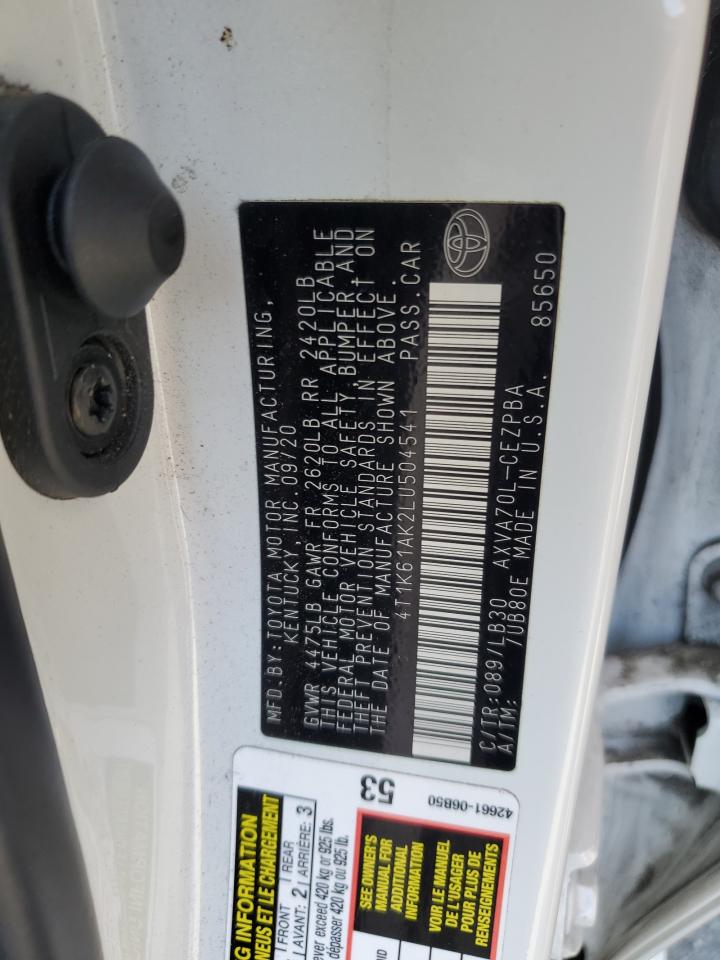 4T1K61AK2LU504541 TOYOTA CAMRY 2020