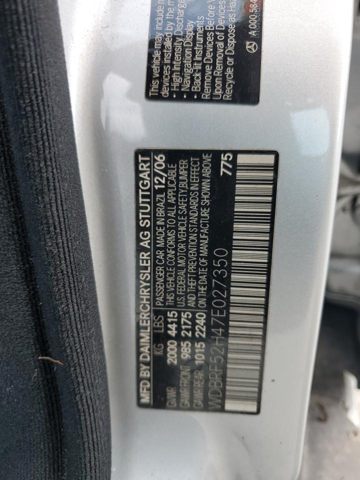 2007 Mercedes-Benz C 230 VIN: WDBRF52H47E027350 Lot: 92835205