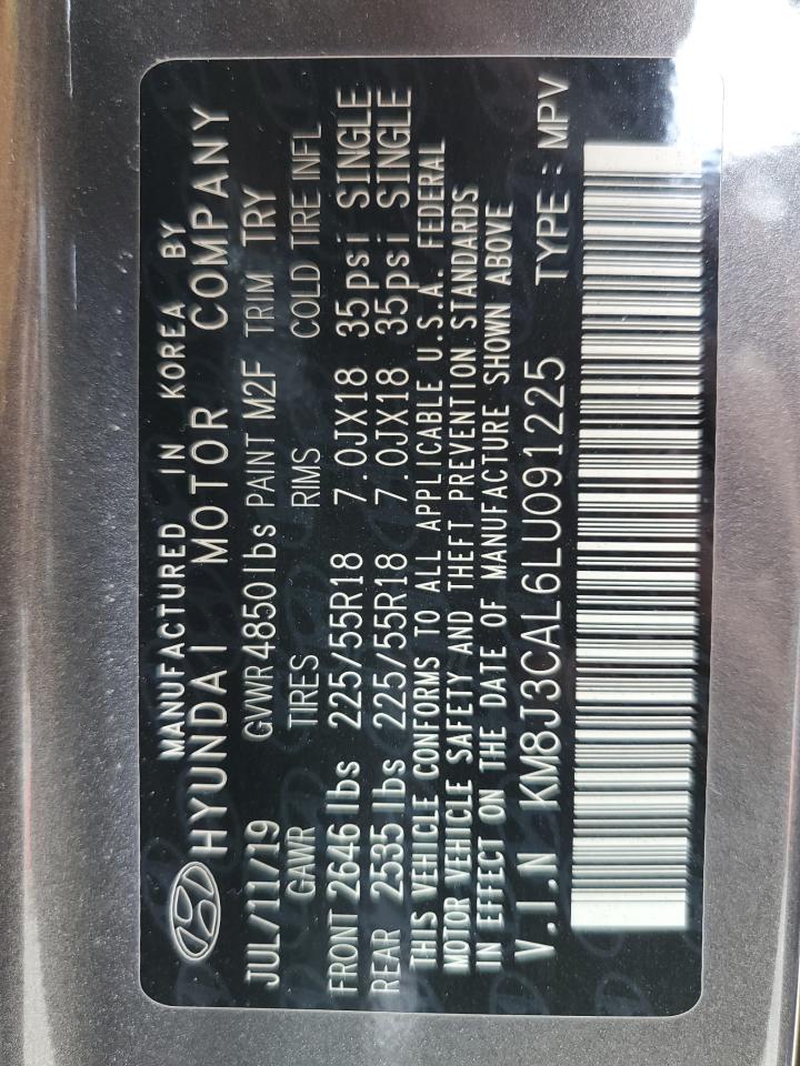 2020 Hyundai Tucson Limited VIN: KM8J3CAL6LU091225 Lot: 56915555