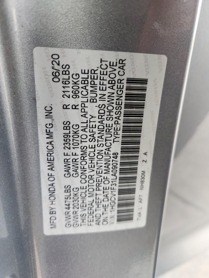 1HGCV1F31LA090748 HONDA ACCORD 2020
