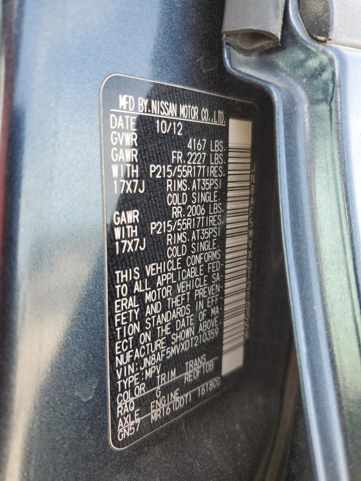 2013 Nissan Juke S VIN: JN8AF5MVXDT210359 Lot: 57124695