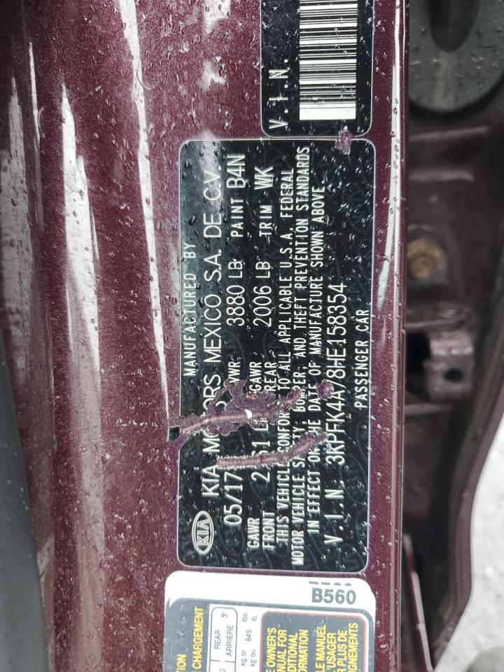 2017 Kia Forte Lx VIN: 3KPFK4A78HE158354 Lot: 56388635