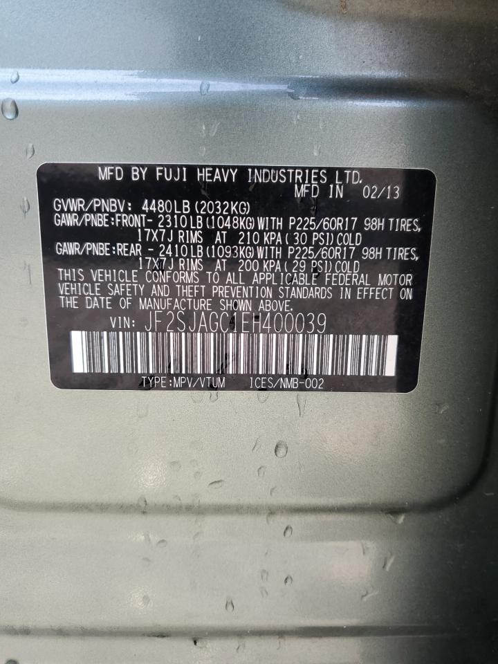 2014 Subaru Forester 2.5I Premium VIN: JF2SJAGC1EH400039 Lot: 57134895