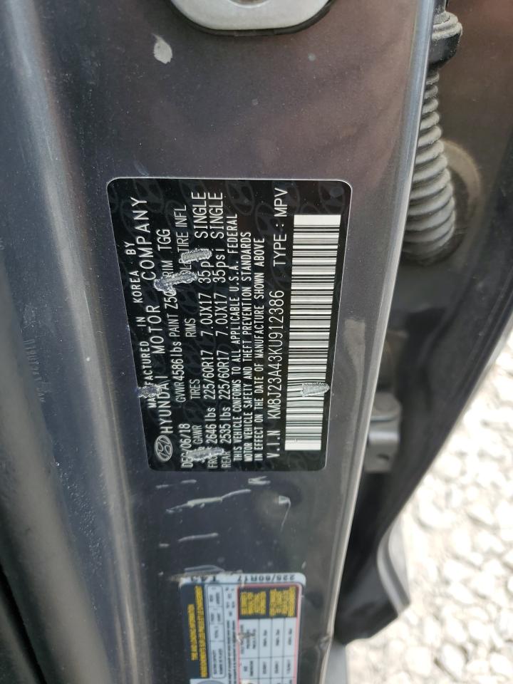 2019 Hyundai Tucson Se VIN: KM8J23A43KU912386 Lot: 57029495