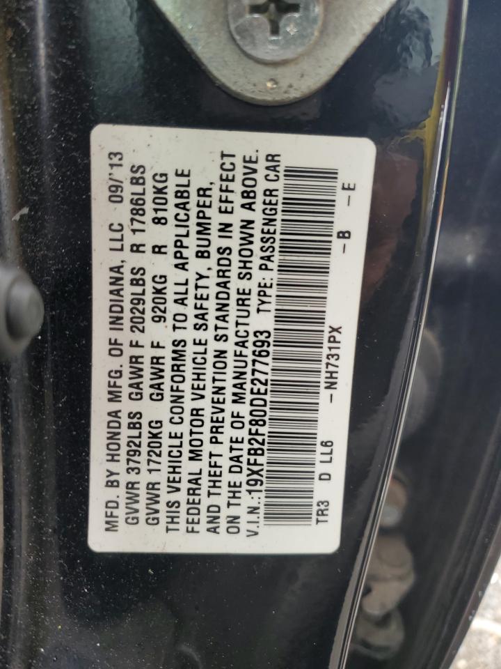 2013 Honda Civic Ex VIN: 19XFB2F80DE277693 Lot: 56504145