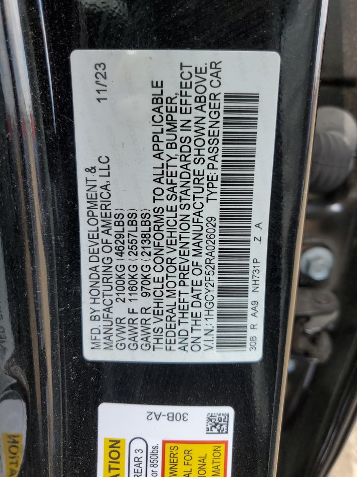 1HGCY2F52RA026029 HONDA ACCORD 2024