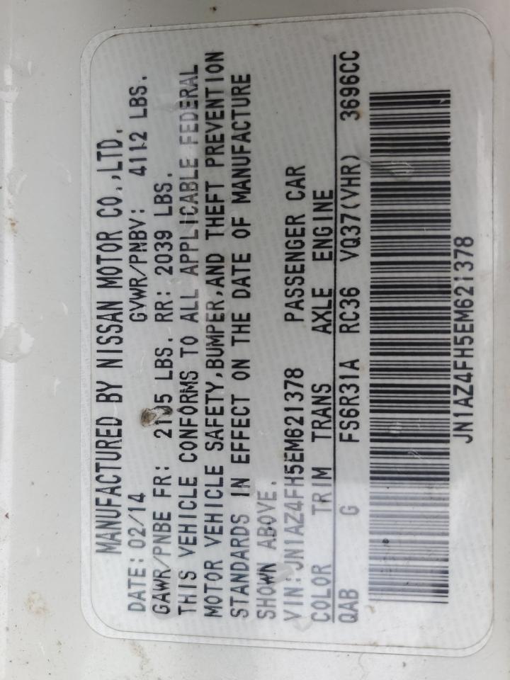 2014 Nissan 370Z Base VIN: JN1AZ4FH5EM621378 Lot: 54505695