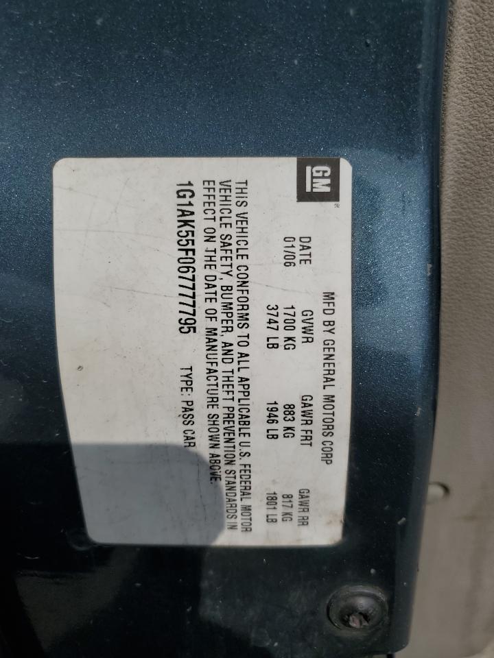 2006 Chevrolet Cobalt Ls VIN: 1G1AK55F067777795 Lot: 57812755