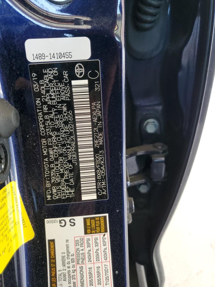JTDEPRAE2LJ021656 TOYOTA COROLLA 2020