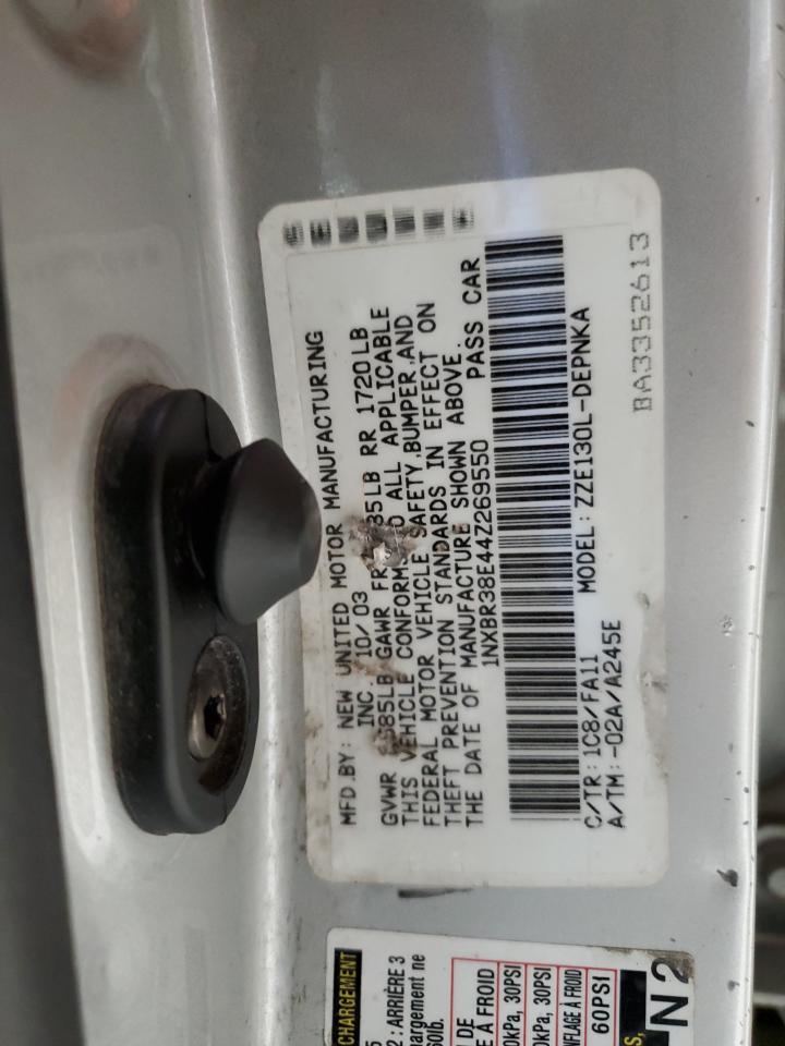 2004 Toyota Corolla Ce VIN: 1NXBR38E44Z269550 Lot: 57800915