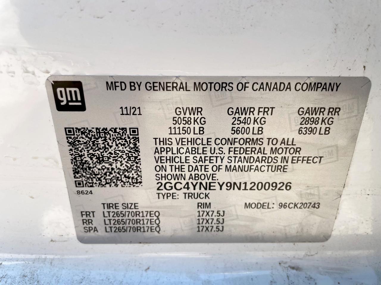 2GC4YNEY9N1200926 CHEVROLET ALL Models 2022