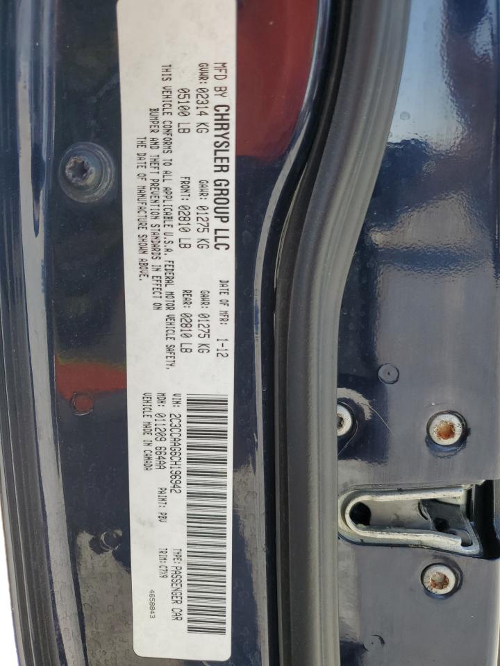 2012 Chrysler 300 VIN: 2C3CCAAG6CH196942 Lot: 56934835