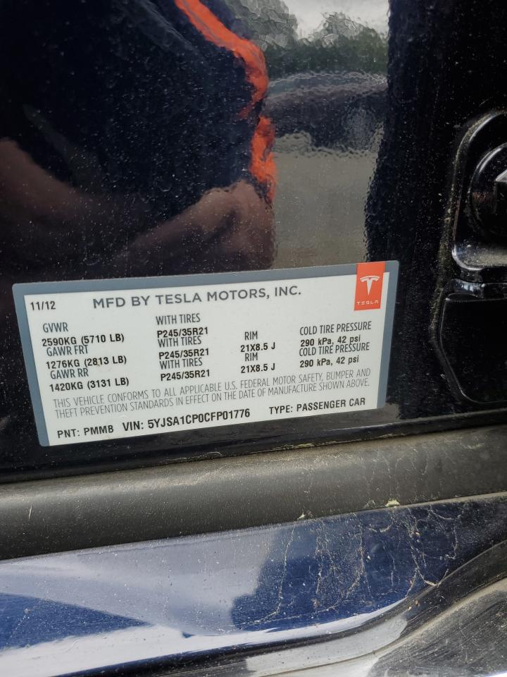 2012 Tesla Model S VIN: 5YJSA1CP0CFP01776 Lot: 56785345