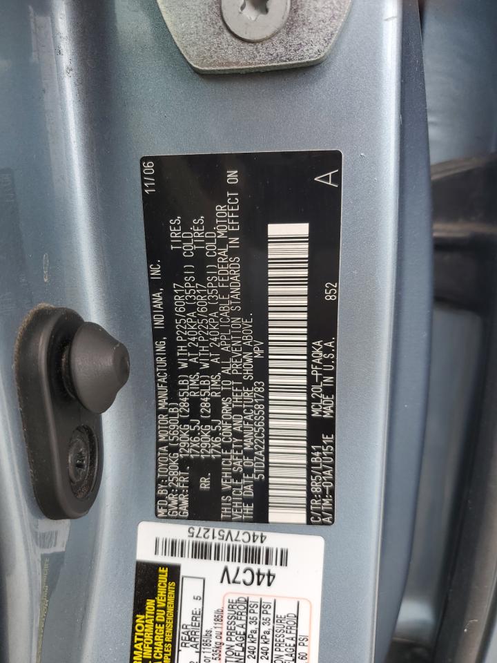 2006 Toyota Sienna Xle VIN: 5TDZA22C56S581783 Lot: 53754015