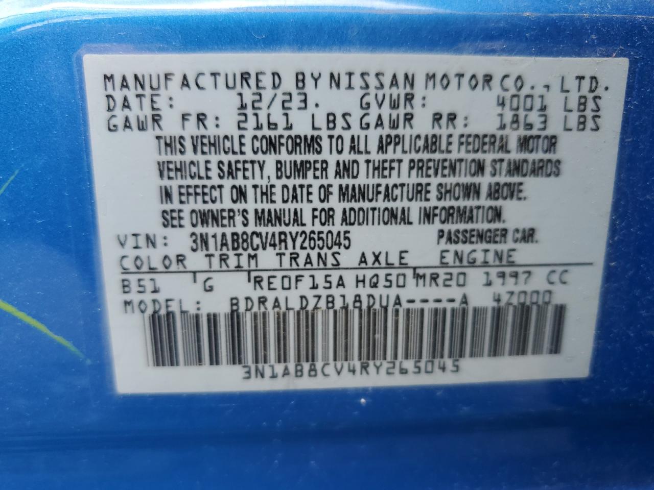 3N1AB8CV4RY265045 NISSAN SENTRA 2024