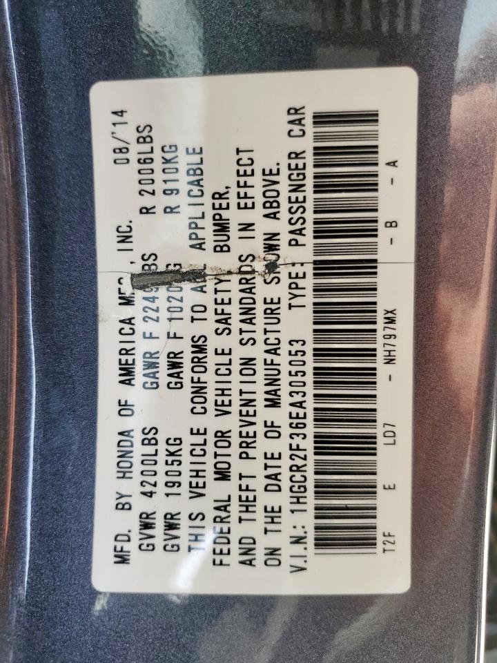 2014 Honda Accord Lx VIN: 1HGCR2F36EA305053 Lot: 56915005
