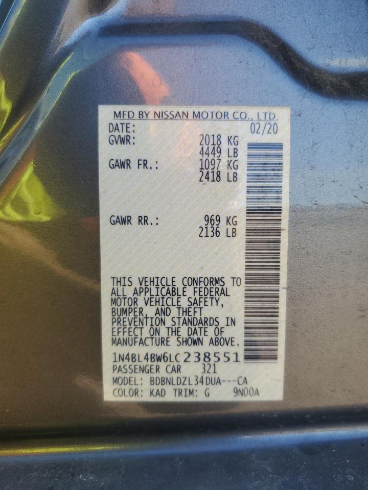 1N4BL4BW6LC238551 NISSAN ALTIMA 2020