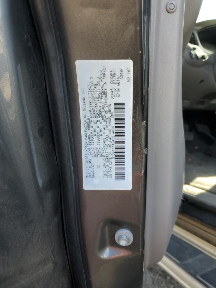 2004 Toyota Sequoia Sr5 VIN: 5TDBT44A34S214896 Lot: 57856705