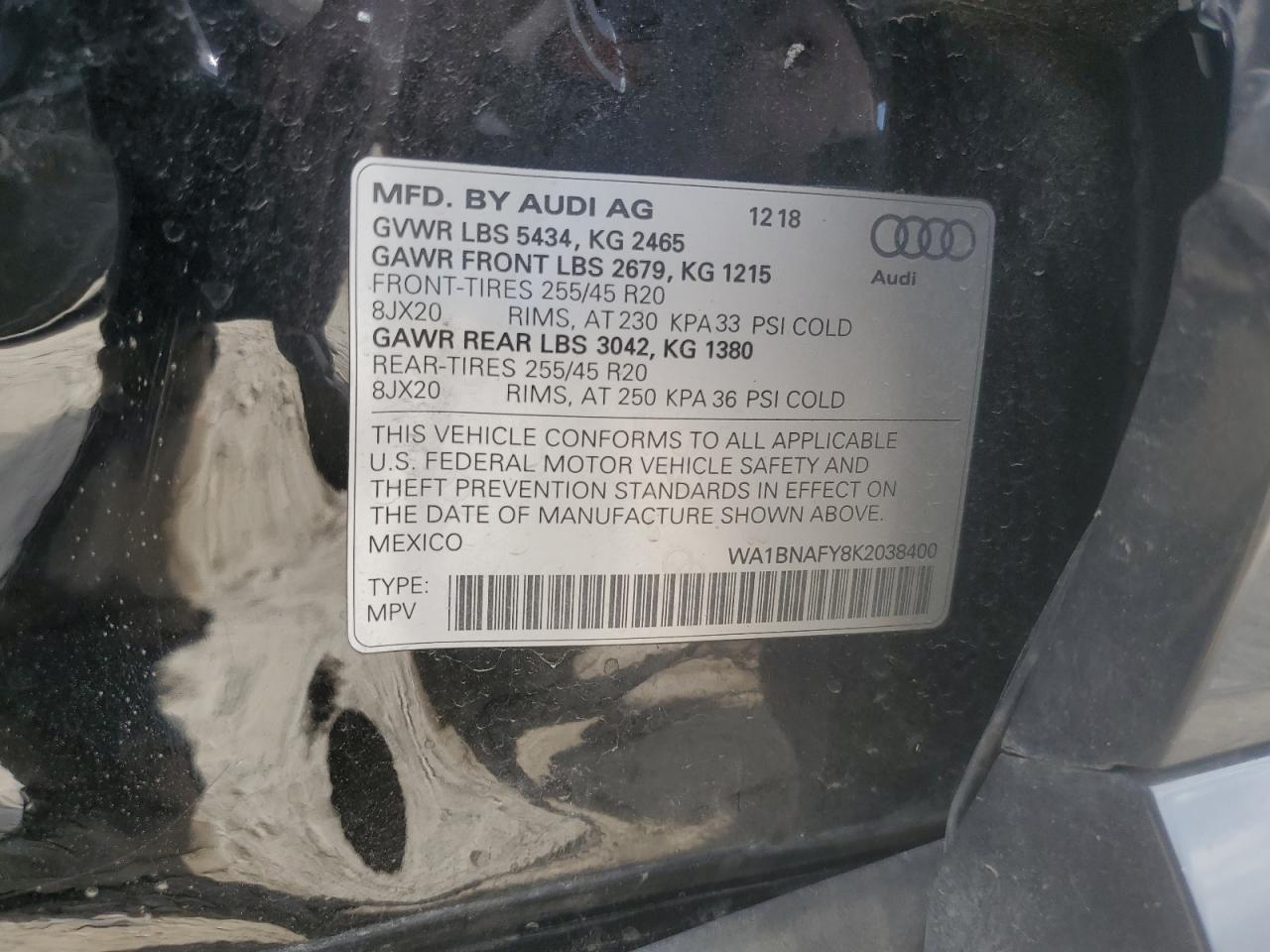 2019 Audi Q5 Premium Plus VIN: WA1BNAFY8K2038400 Lot: 56588775
