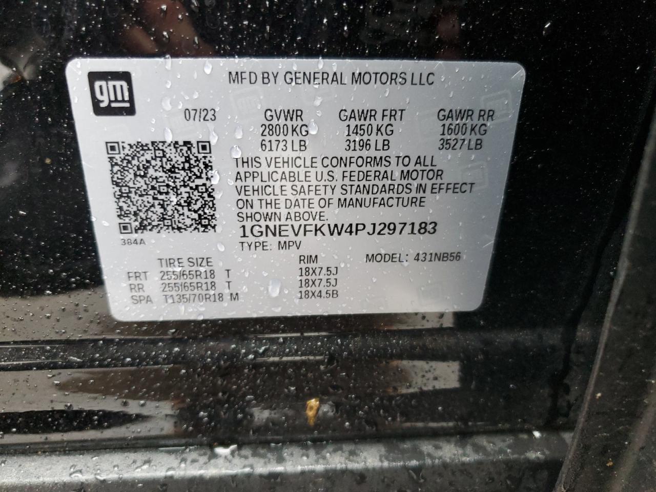 2023 Chevrolet Traverse Ls VIN: 1GNEVFKW4PJ297183 Lot: 58147155