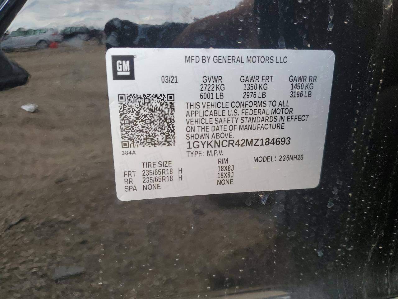 2021 Cadillac Xt5 Premium Luxury VIN: 1GYKNCR42MZ184693 Lot: 58133205