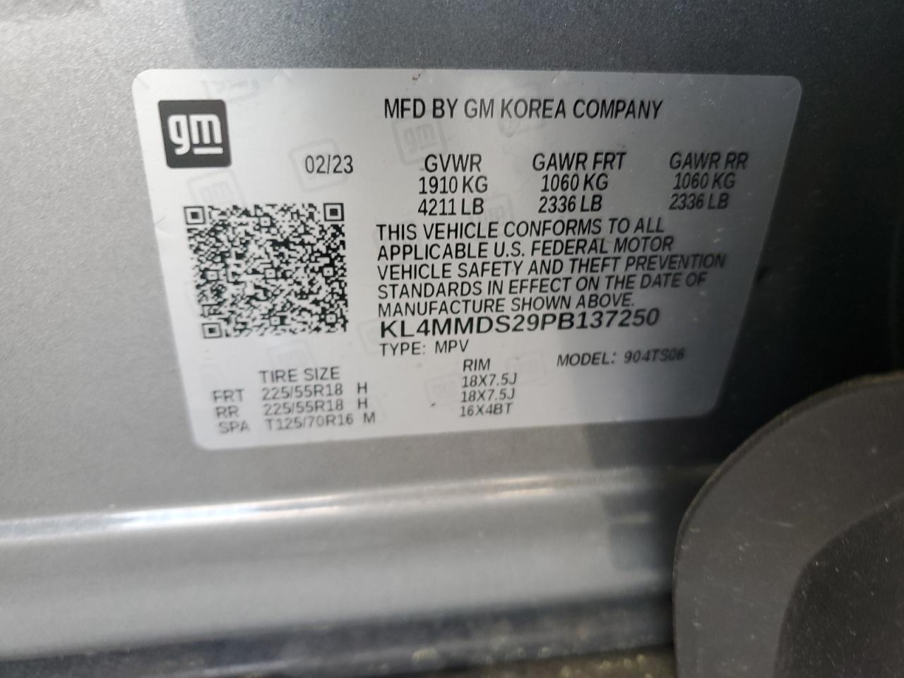 2023 Buick Encore Gx Select VIN: KL4MMDS29PB137250 Lot: 57261485