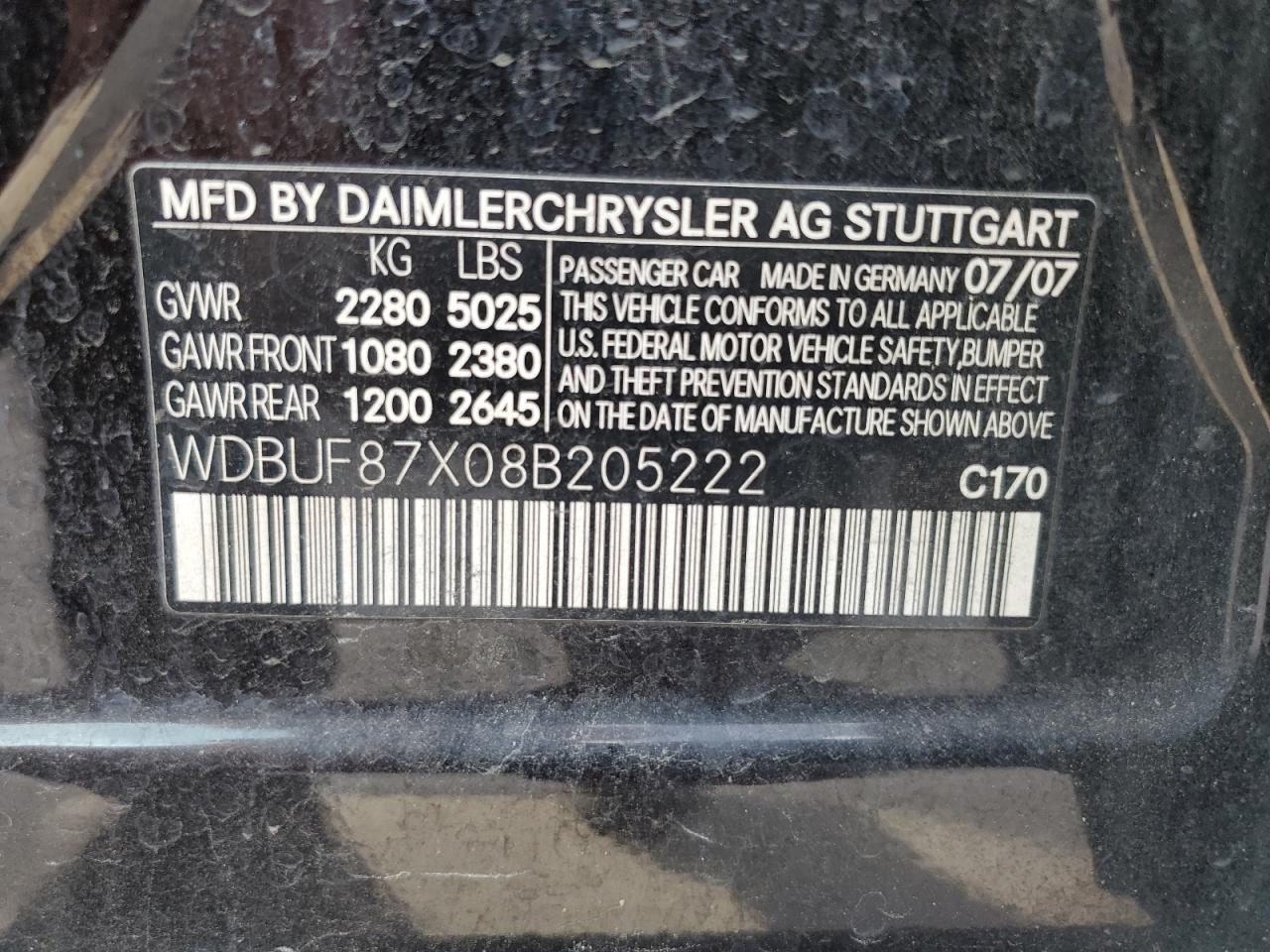 2008 Mercedes-Benz E 350 4Matic VIN: WDBUF87X08B205222 Lot: 56754355
