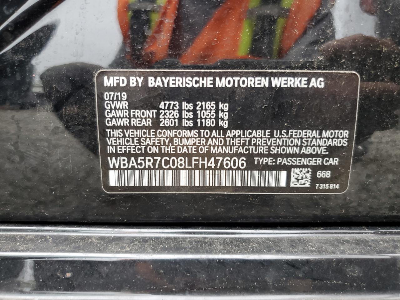2020 BMW 330Xi VIN: WBA5R7C08LFH47606 Lot: 57040515