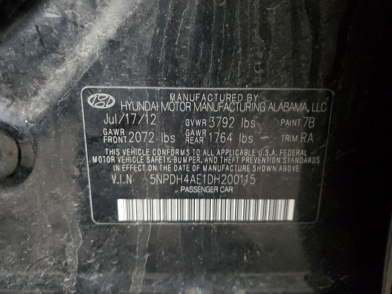 Hyundai Elantra gl 2013