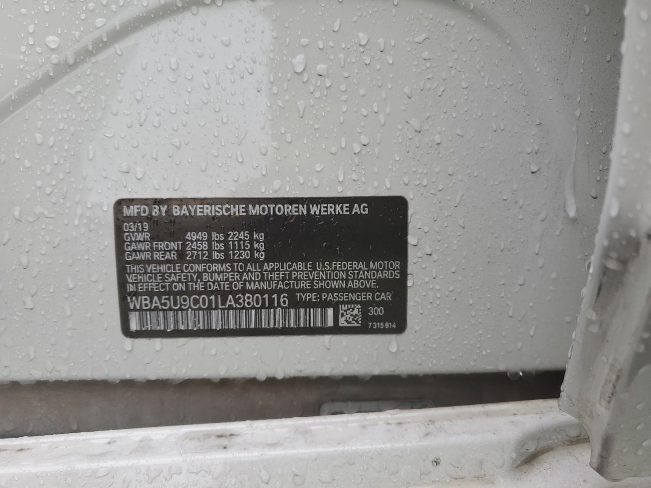 2020 BMW M340Xi VIN: WBA5U9C01LA380116 Lot: 56185885