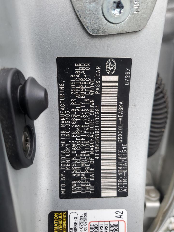 2005 Toyota Avalon Xl VIN: 4T1BK36B85U037984 Lot: 57266695