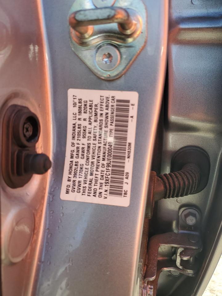 19XFC1F99JE000049 HONDA CIVIC 2018