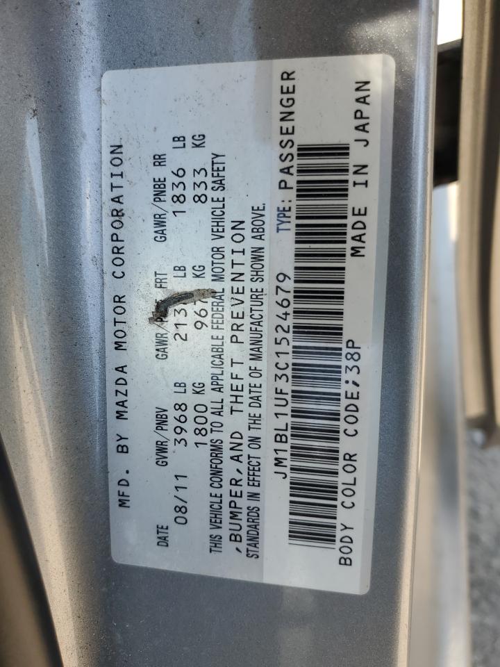 2012 Mazda 3 I VIN: JM1BL1UF3C1524679 Lot: 57873865