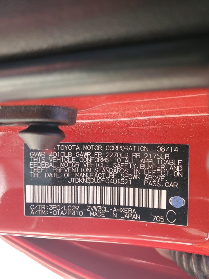 2015 Toyota Prius VIN: JTDKN3DU2F0401521 Lot: 57076045
