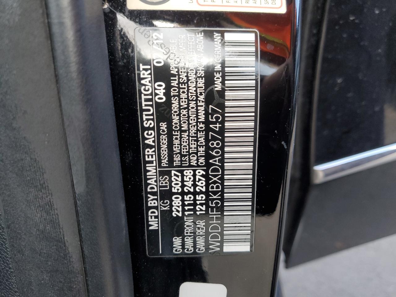 2013 Mercedes-Benz E 350 VIN: WDDHF5KBXDA687457 Lot: 56534515