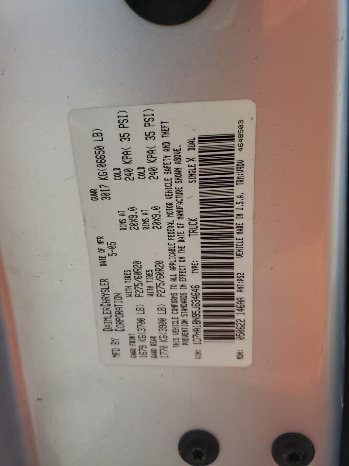 2005 Dodge Ram 1500 St VIN: 1D7HA18N95J634646 Lot: 57666245