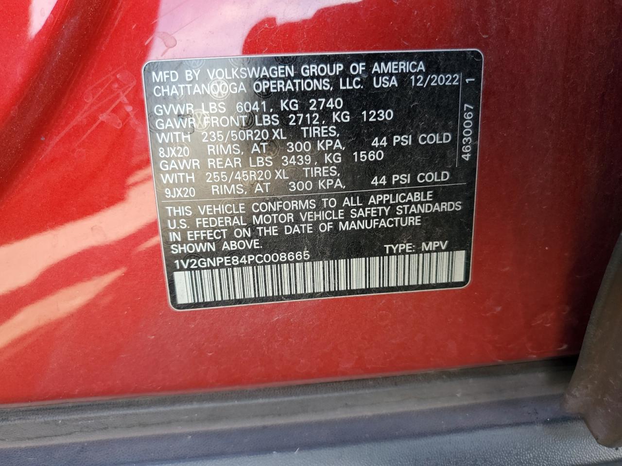 2023 Volkswagen Id.4 Pro S VIN: 1V2GNPE84PC008665 Lot: 58779225